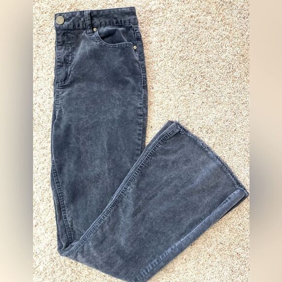 Banjara Gray Flared Corduroys raw hem! Hard to find! So cool🌹 - Picture 3 of 8